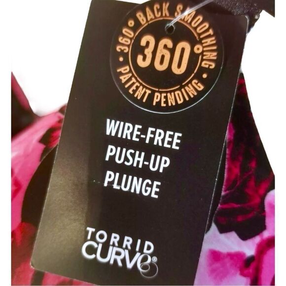 Torrid Pink Rose Skull Push-Up Wire-Free Microfiber 360° Back Smoothing Bra NWT - Picture 10 of 10